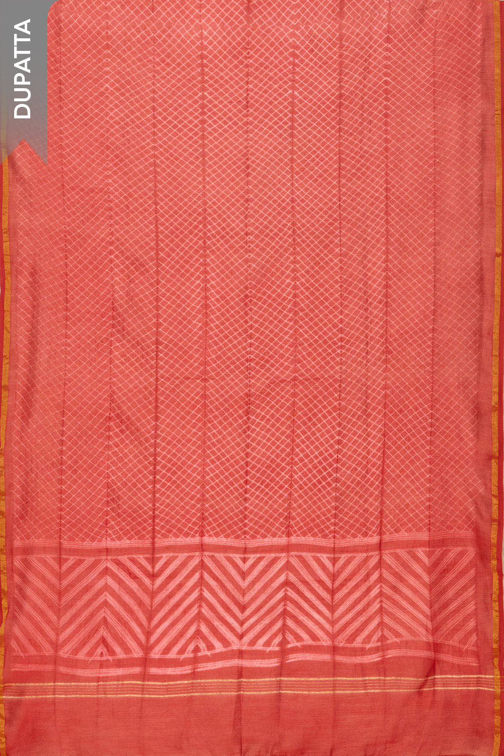 Red Tie and Dye Shibori Pure Silk Cotton Unstitched Suit Set image number null