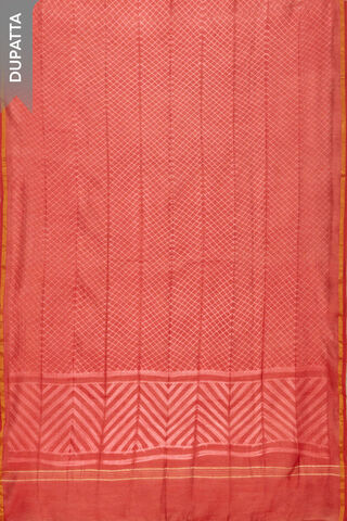Red Tie and Dye Shibori Pure Silk Cotton Unstitched Suit Set thumbnail image number null