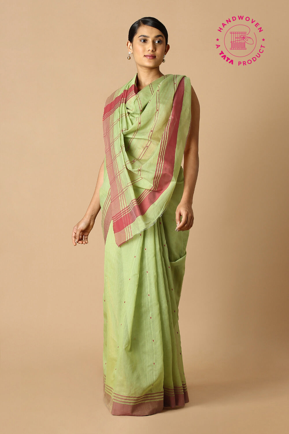 Green Pure Silk Cotton Chanderi Saree image number null