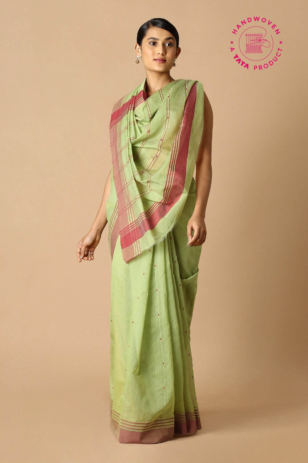 Green Pure Silk Cotton Chanderi Saree image number null