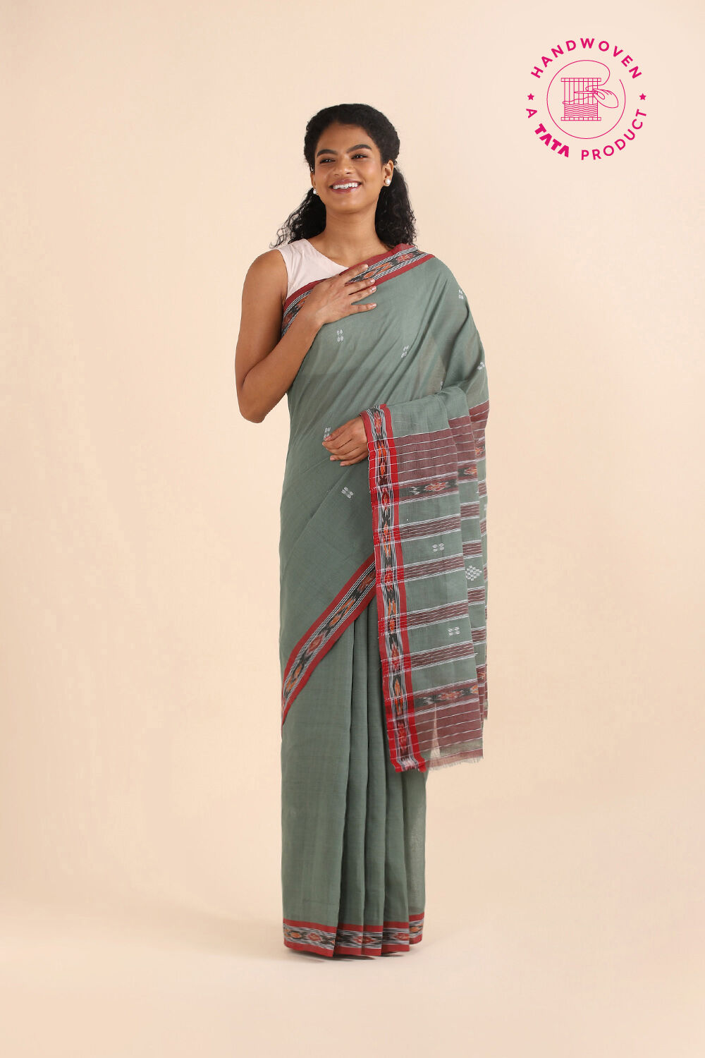 Light Pure Green Cotton Odissa Ikat image number null
