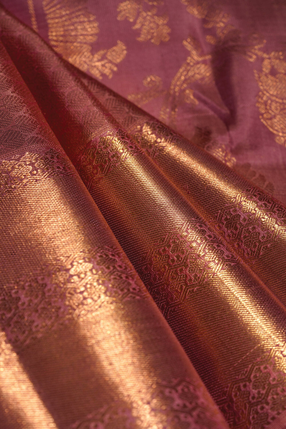 Light Pink Woven Pure Kanjivaram Silk Saree image number null