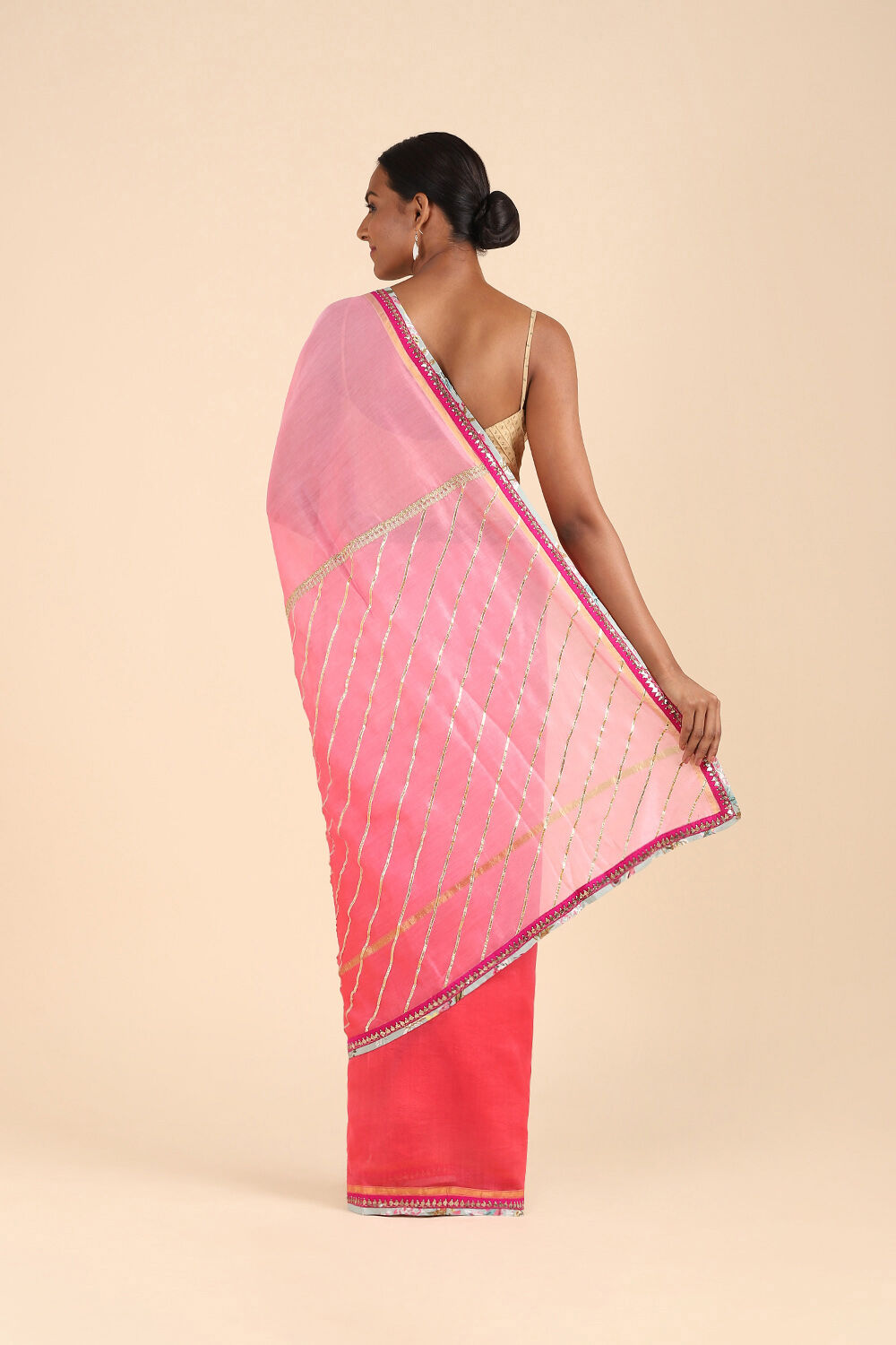 Light Pink Pure Silk Cotton Embroidered Saree image number null