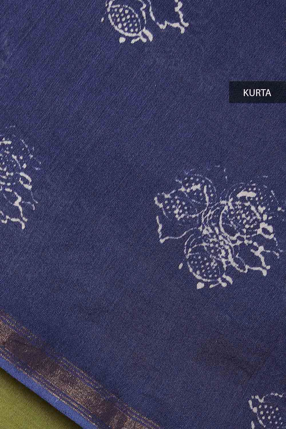 Blue Embroidered Silk Cotton Suit image number null