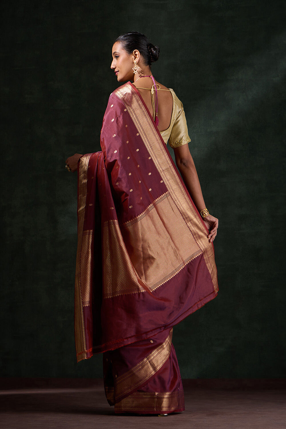Maroon Silk Viscose Cutwork Saree image number null