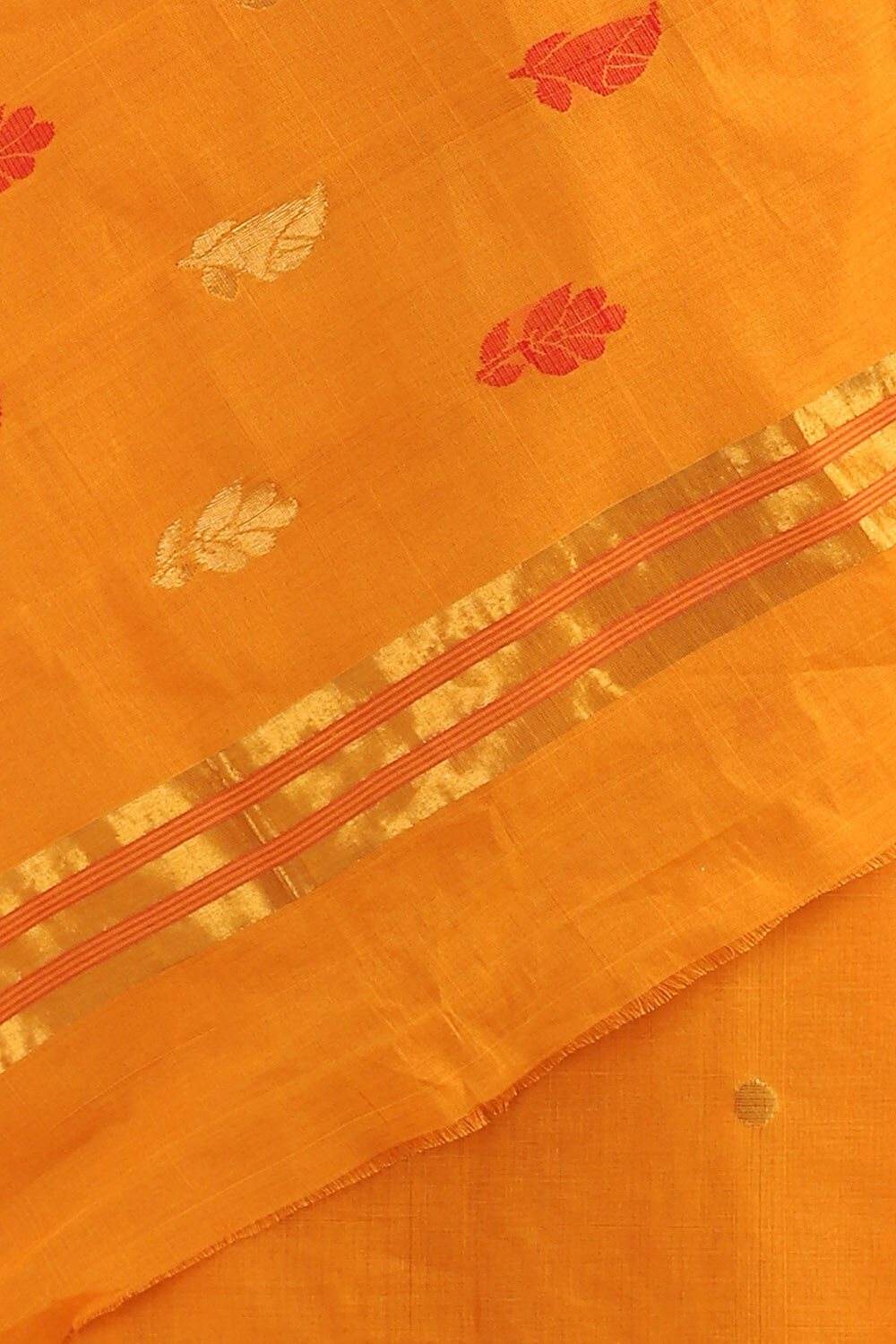 Dark Pure Yellow Cotton Venkatgiri Saree image number null