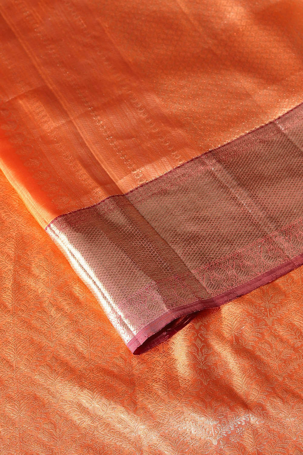 Orange Pure Silk Kanjivaram Saree image number null