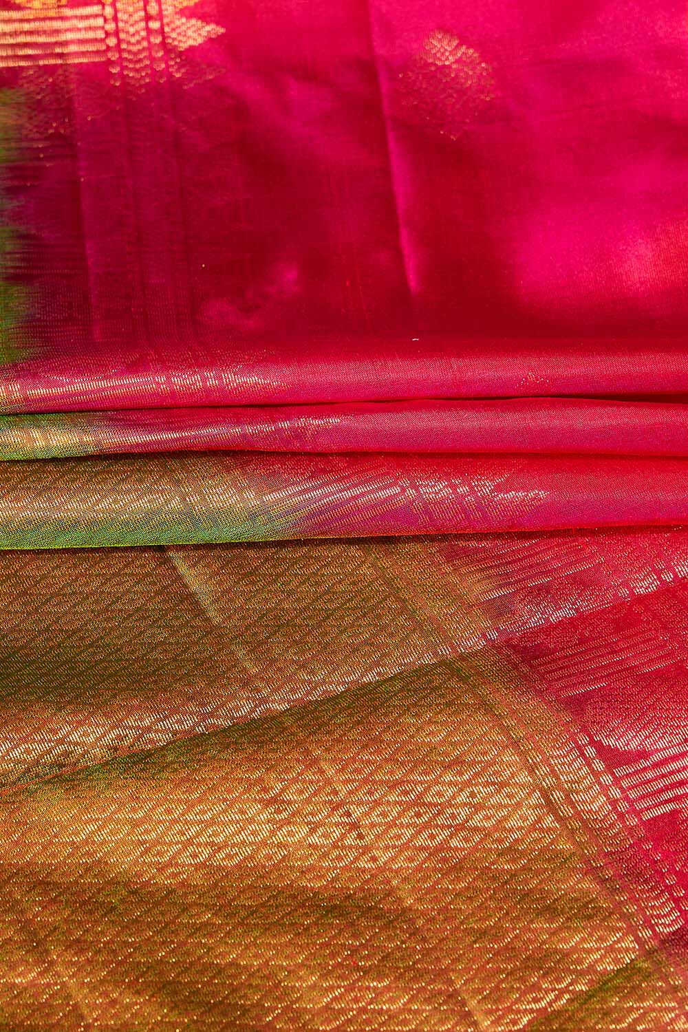 Dark Pink Woven Pure Soft Silk Saree image number null