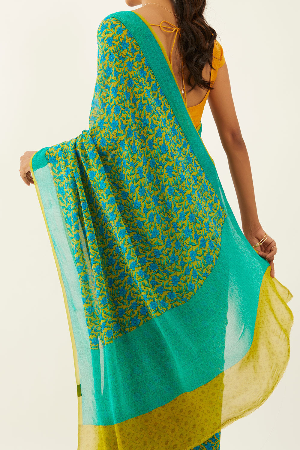 Light Green Viscose Georgette Printed Saree image number null