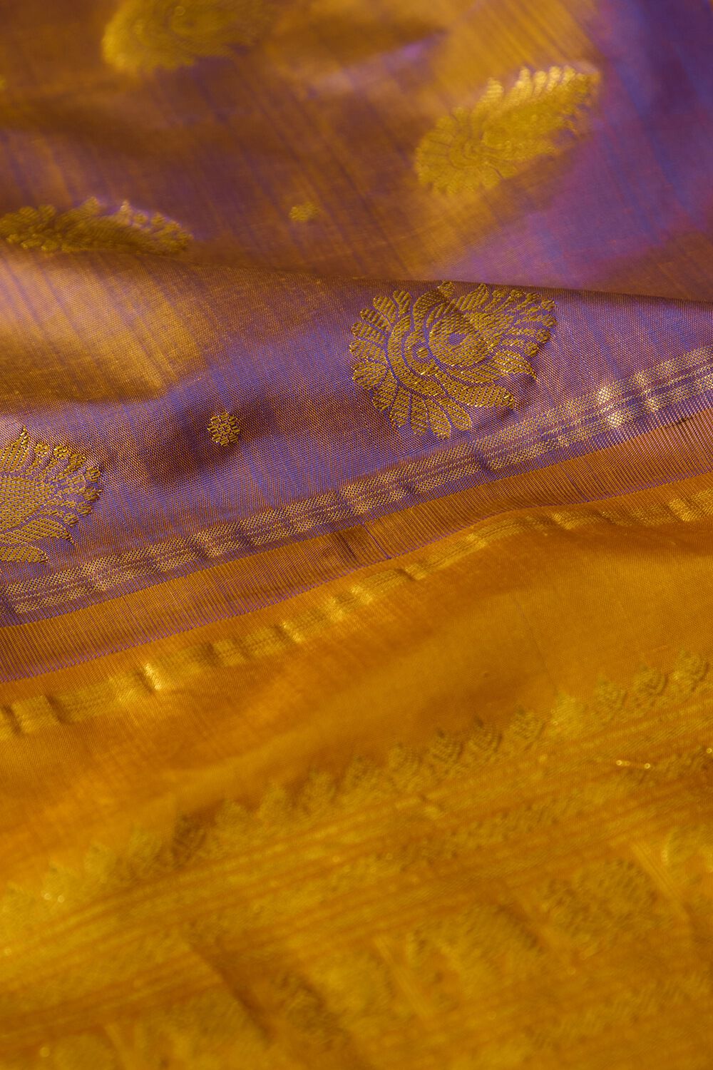 Blue Pure Silk Woven Kanjivaram Saree image number null