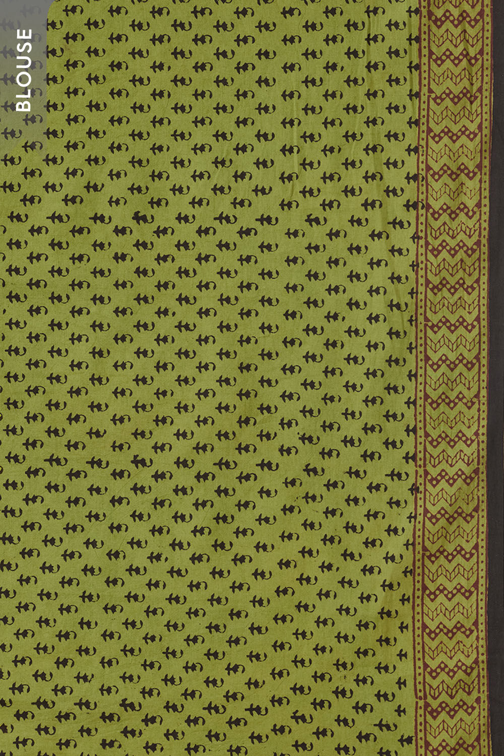 Light Green Bagh Block Printed Pure Cotton Saree image number null