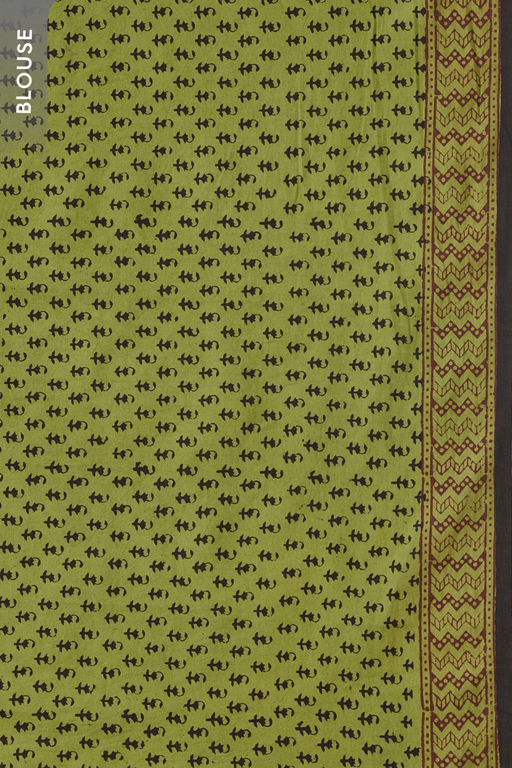 Light Green Bagh Block Printed Pure Cotton Saree image number null