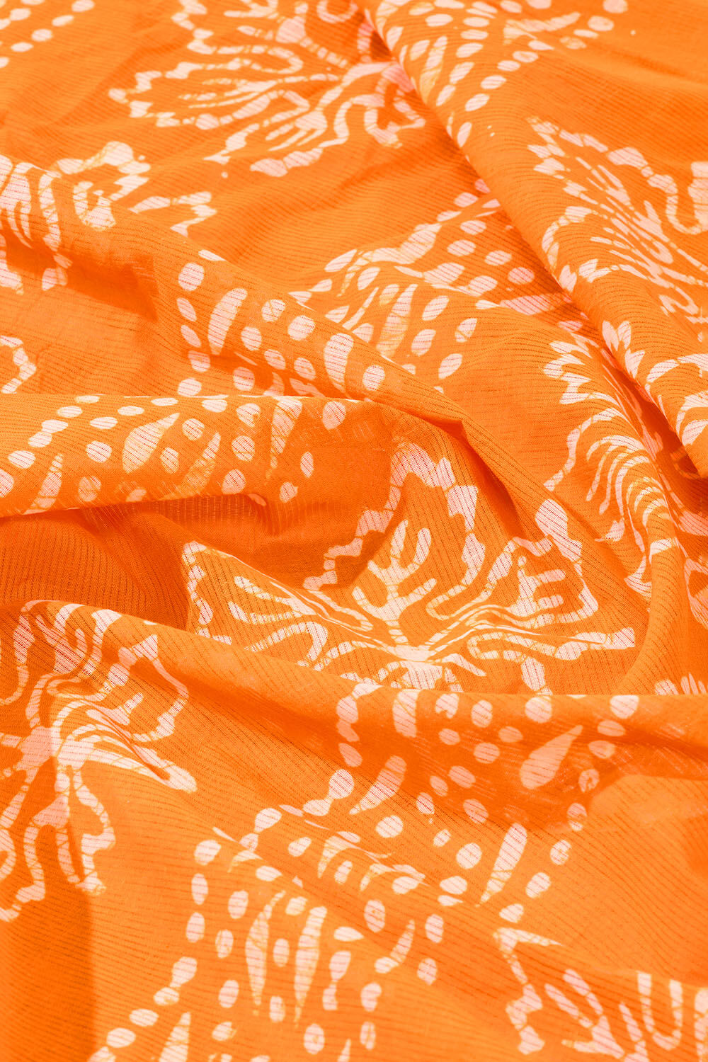 Light Orange Ujjain Pure Cotton Batik Saree image number null