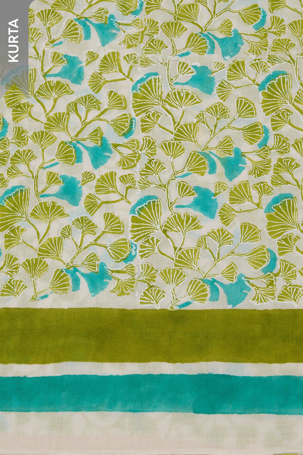 Light Green Pure Cotton Printed Sanganeri Unstitched Suit Set image number null