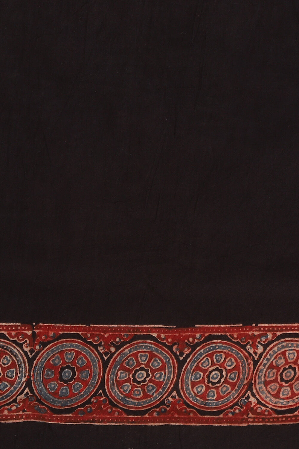 Black Pure Cotton Ajrakh Printed Saree image number null