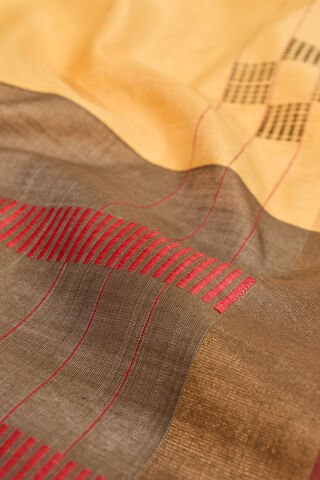 Light Orange Bhagalpur Woven Silk Viscose Saree thumbnail image number null