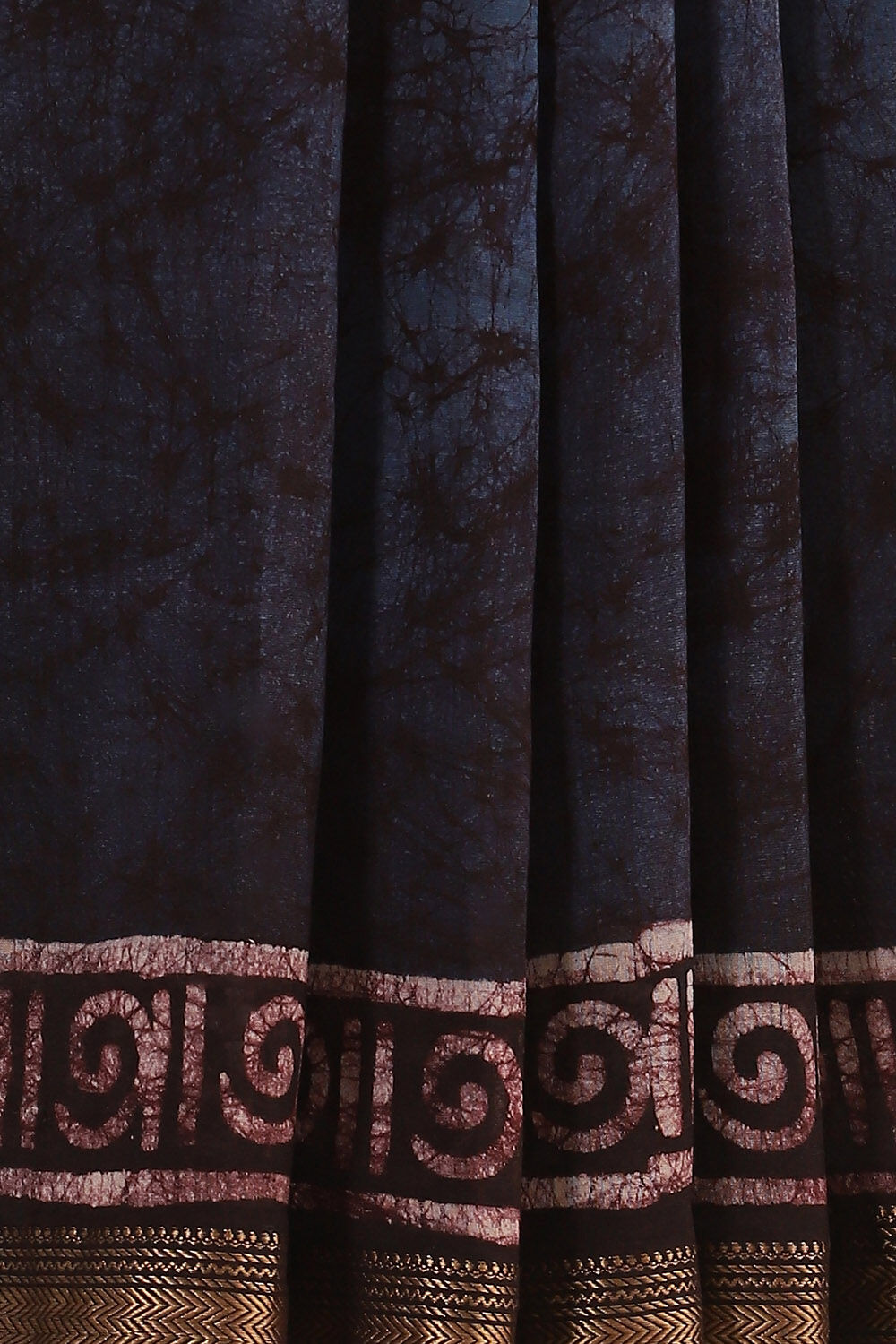 Blue Pure Silk Cotton Batik Saree image number null