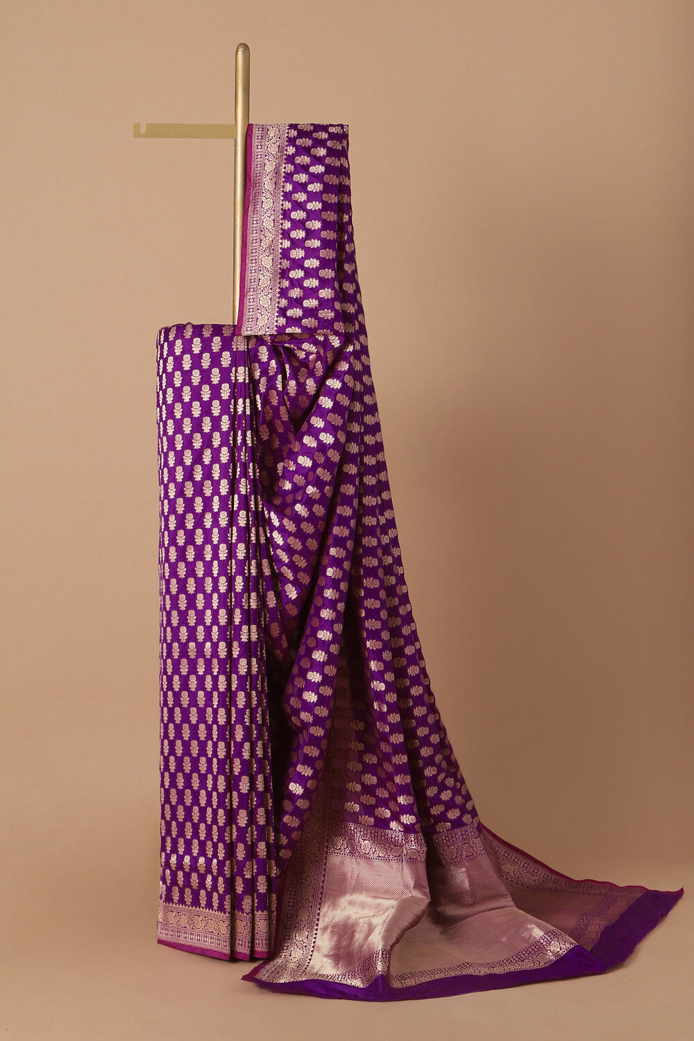 Purple Pure Silk Banarasi Saree image number null