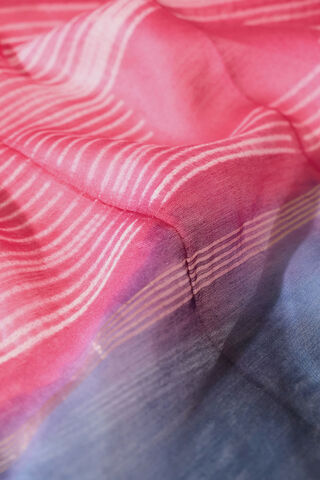Blue Tie & Dye Shibori Pure Silk Cotton Rajasthan Saree thumbnail image number null