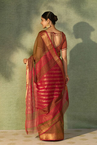 Green Woven Pure Silk Cotton Maheshwari Saree thumbnail image number null