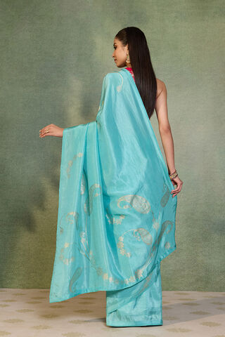 Light Blue Woven Design Viscose Saree thumbnail image number null