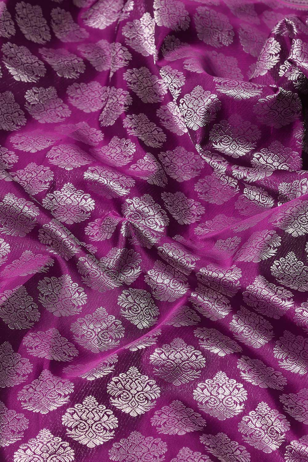 Purple Pure Silk Kanjivaram Saree image number null