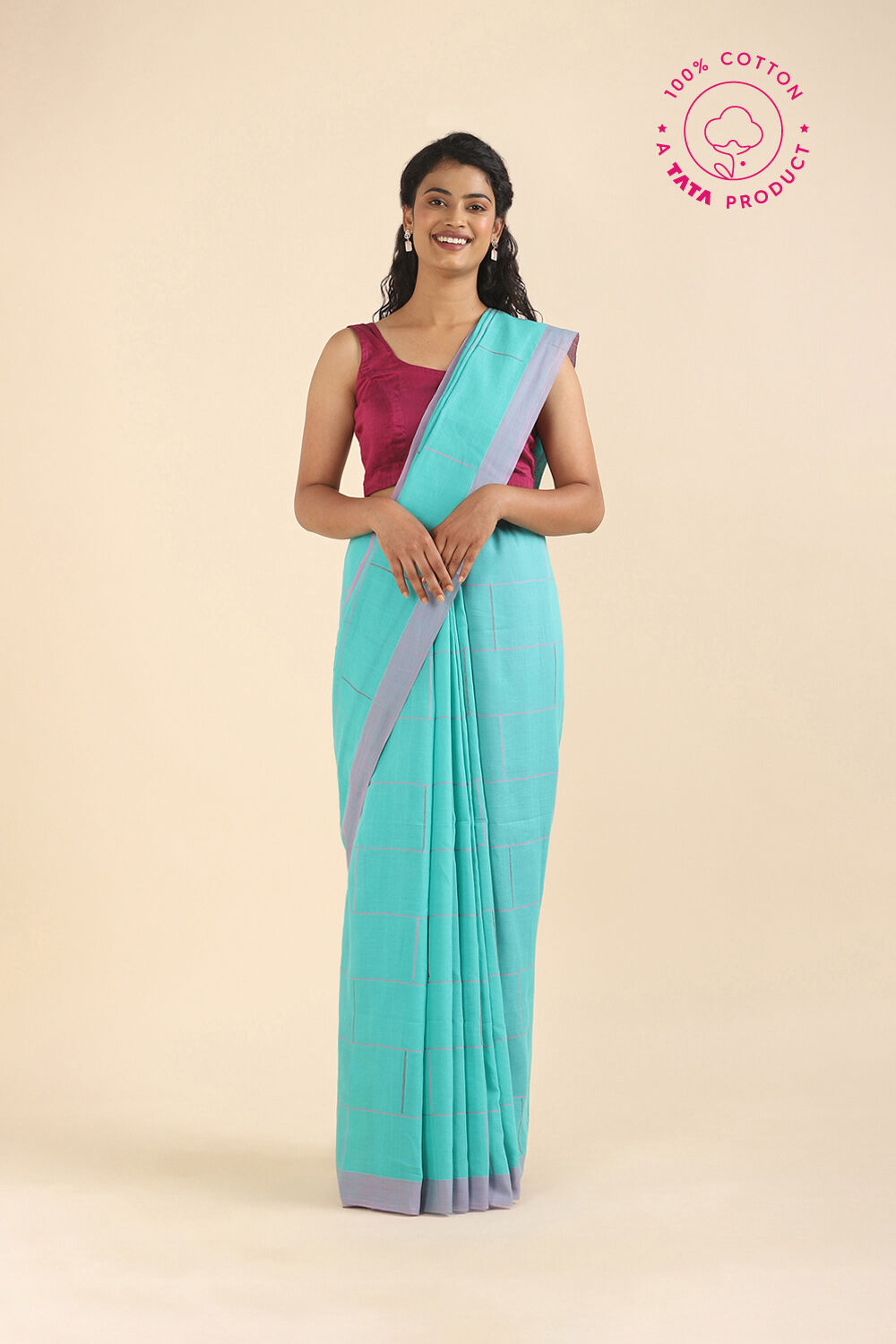 Light Green Pure Cotton Bengal Saree image number null