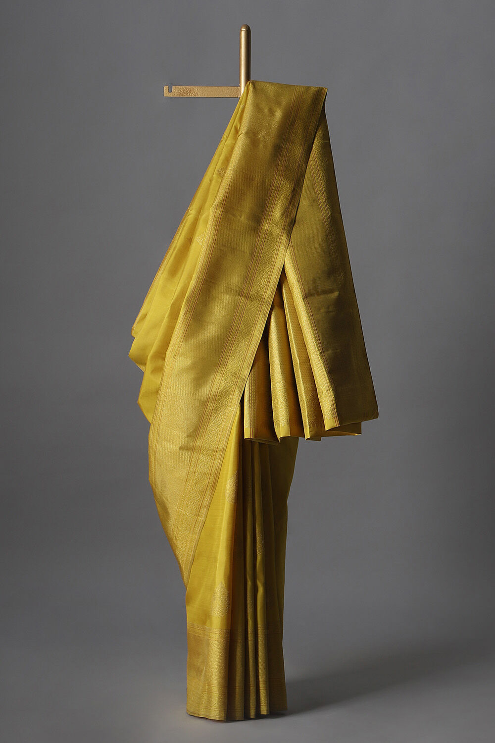 Yellow Pure Silk Kanjivaram Saree image number null
