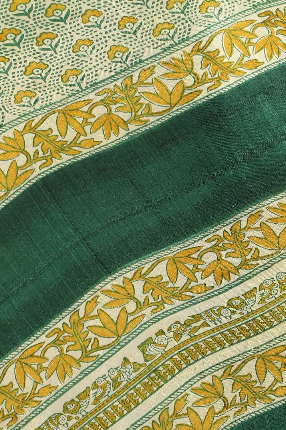 Light Green Pure Silk Printed Saree image number null