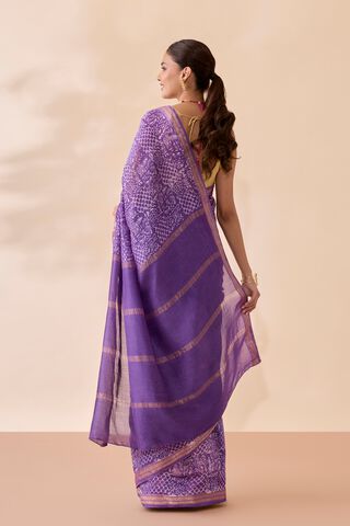 Violet Ujjain Pure Silk Cotton Batik Saree thumbnail image number null