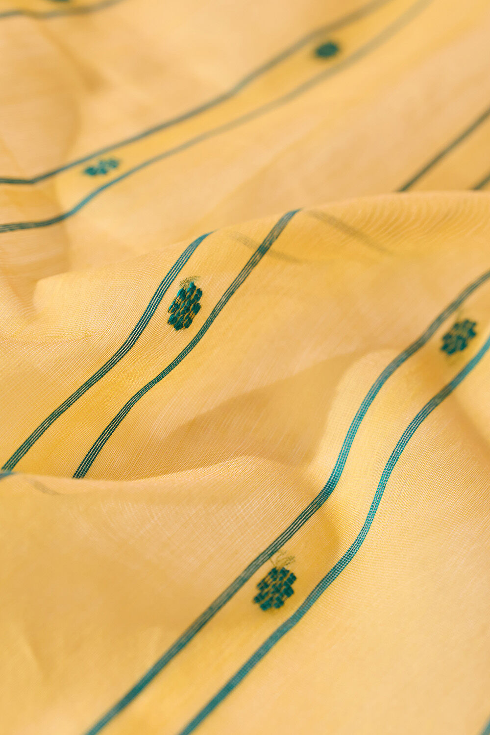 Dark Yellow Woven Pure Silk Cotton Chanderi Saree image number null