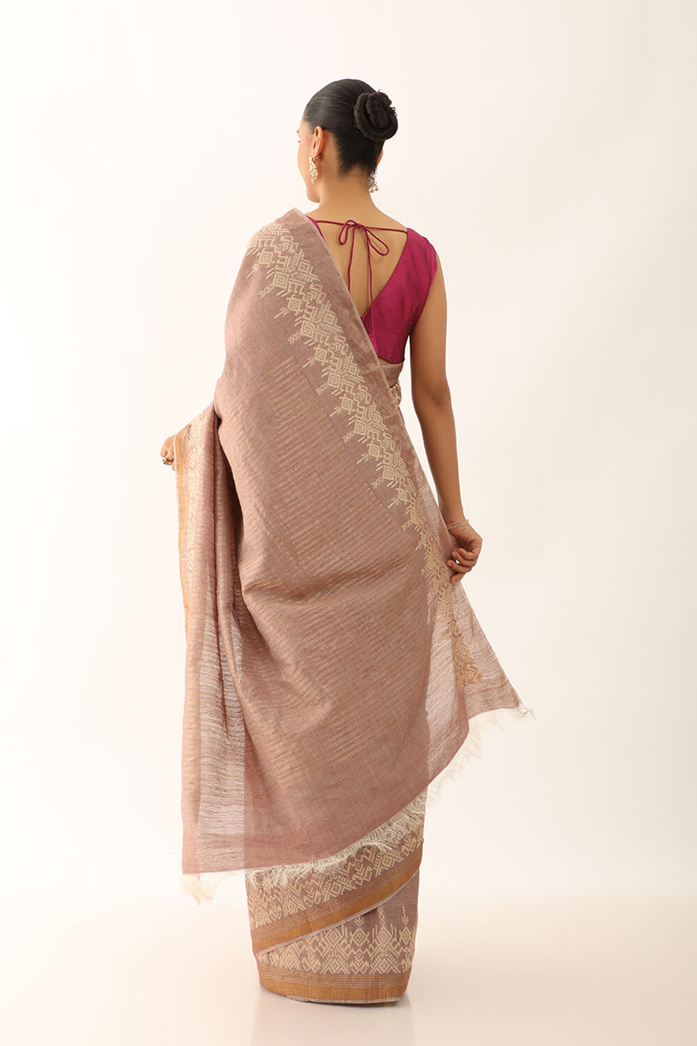 Brown Chattisgarh Pure Tussar Silk Woven Saree image number null