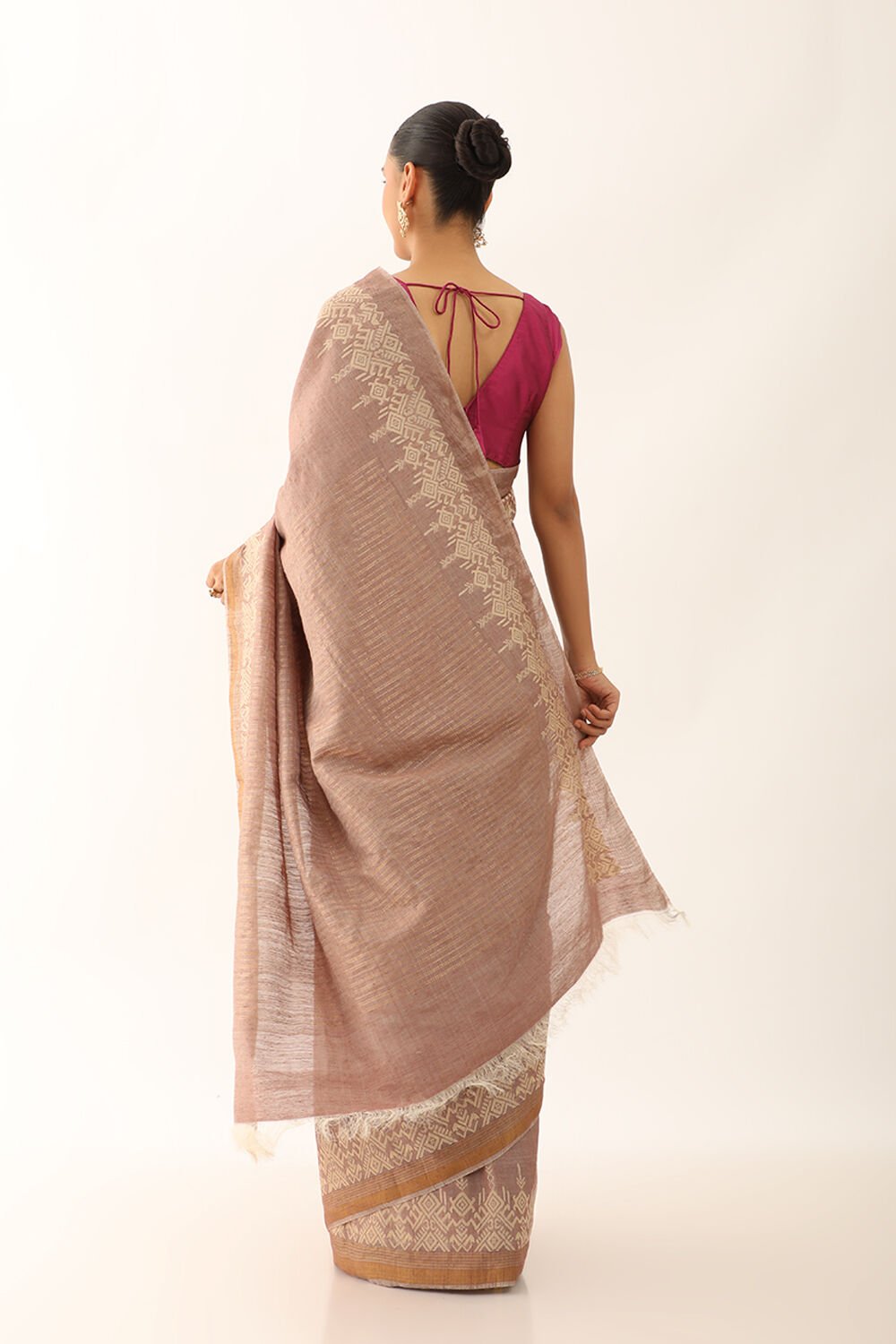 Brown Chattisgarh Pure Tussar Silk Woven Saree image number null