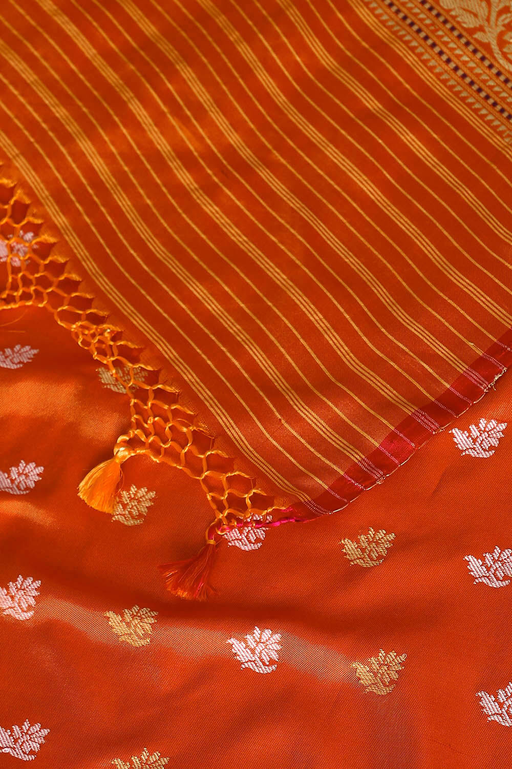 Orange Pure Silk Banarasi Saree image number null