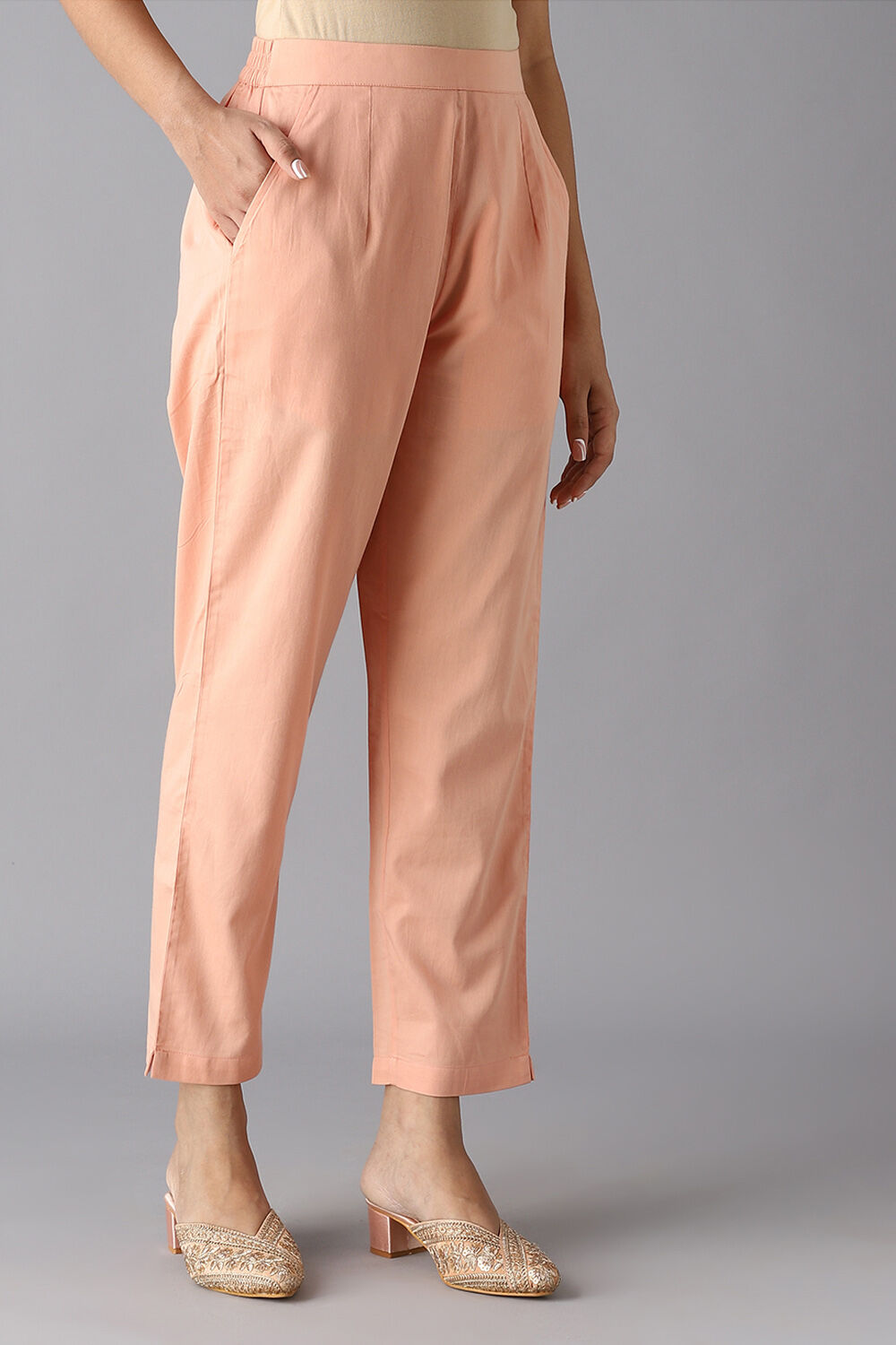 Light Pink Viscose Embroidered Kurta Set image number null