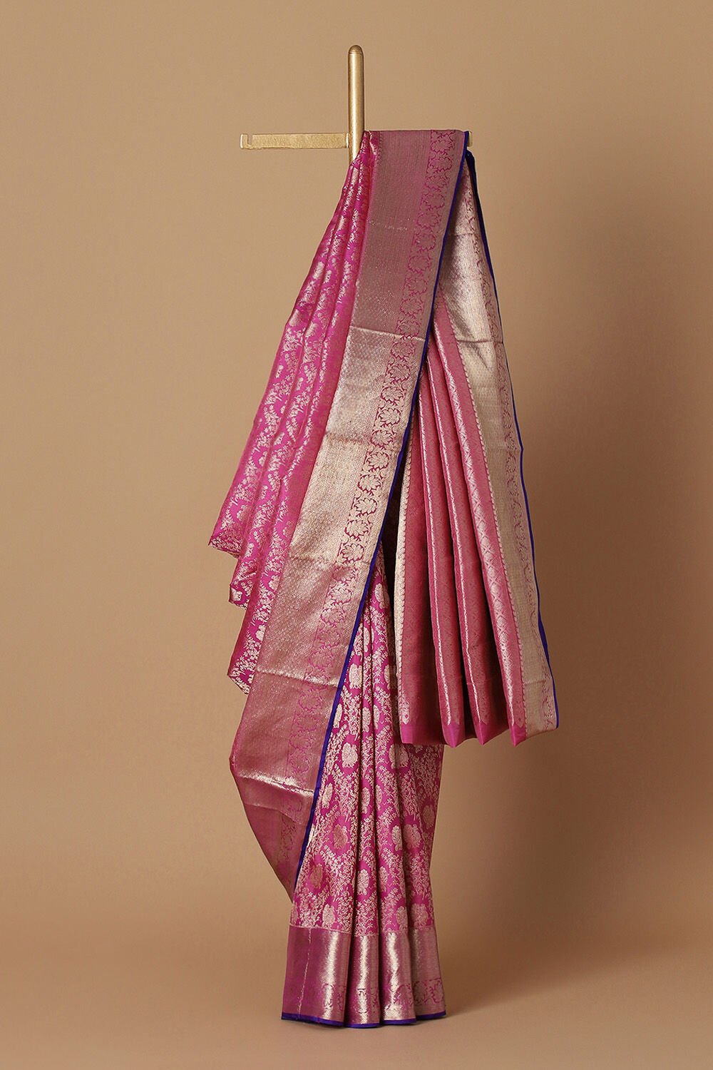 Dark Pink Pure Silk Kanjivaram Saree image number null