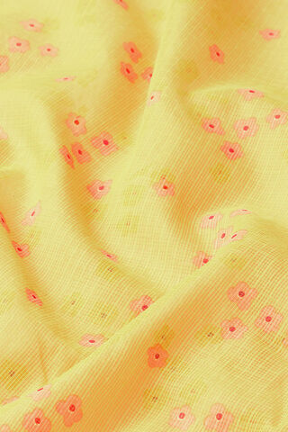 Light Yellow Bengal Pure Cotton Kota Screen Printed  Saree thumbnail image number null