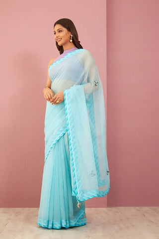 Blue Pure Kota Embroidered Saree thumbnail image number null