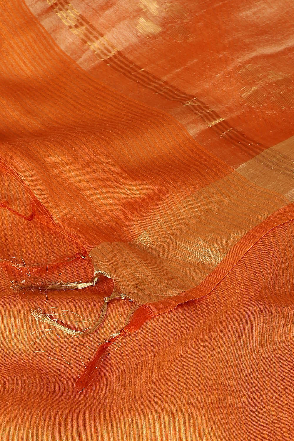 Orange Pure Silk Tussar Bhagalpuri Saree image number null