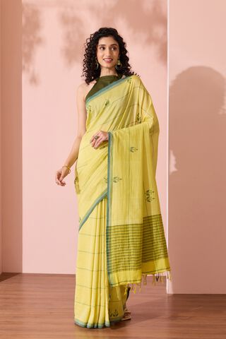Light Yellow Bengal Pure Cotton Jamdani Saree thumbnail image number null
