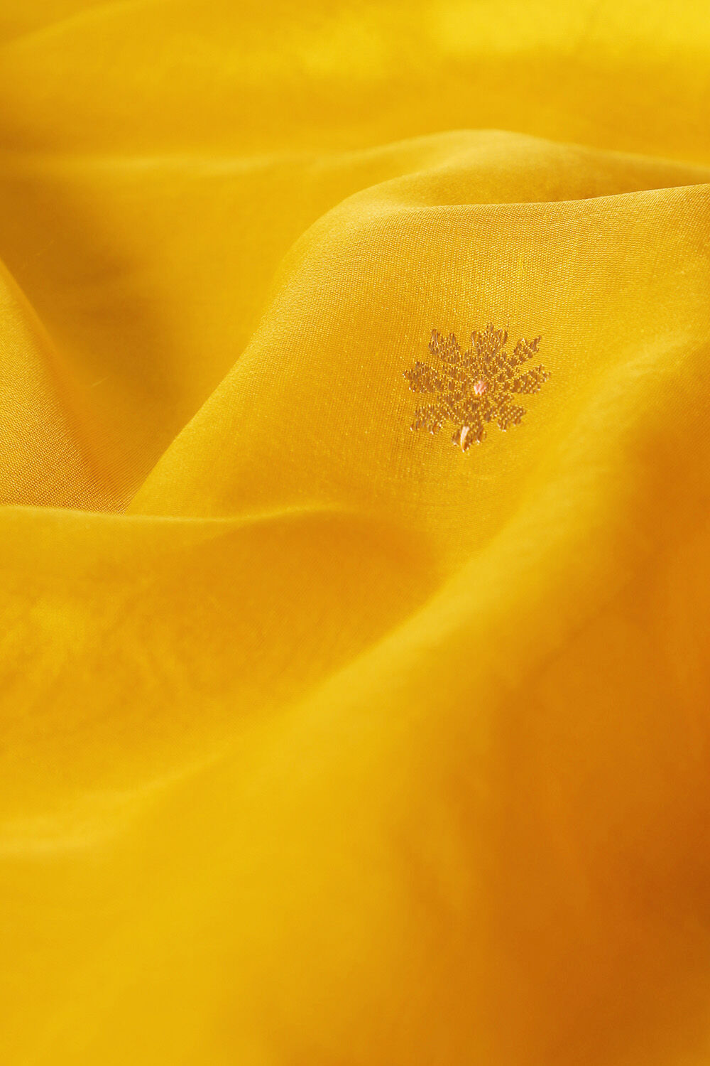 Yellow Pure Silk Chanderi Saree image number null