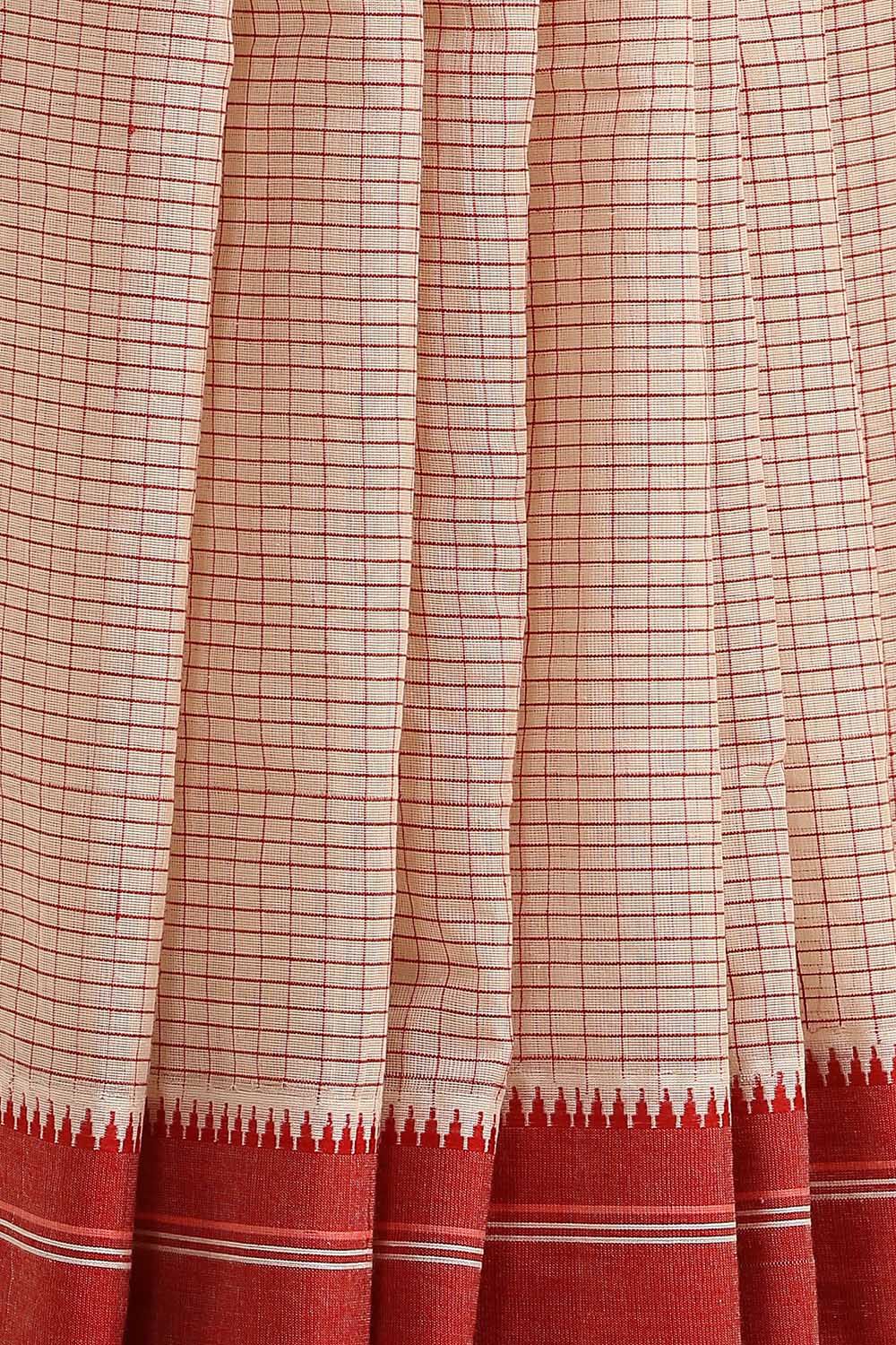 Off White Pure Cotton Naranyanpet Saree image number null