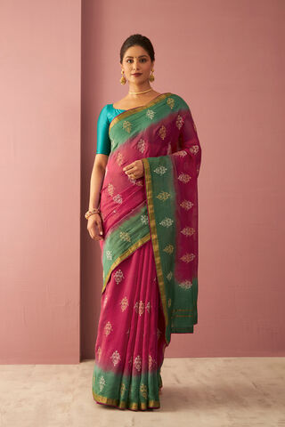 Pink Pure Silk Cotton Embroidered Saree