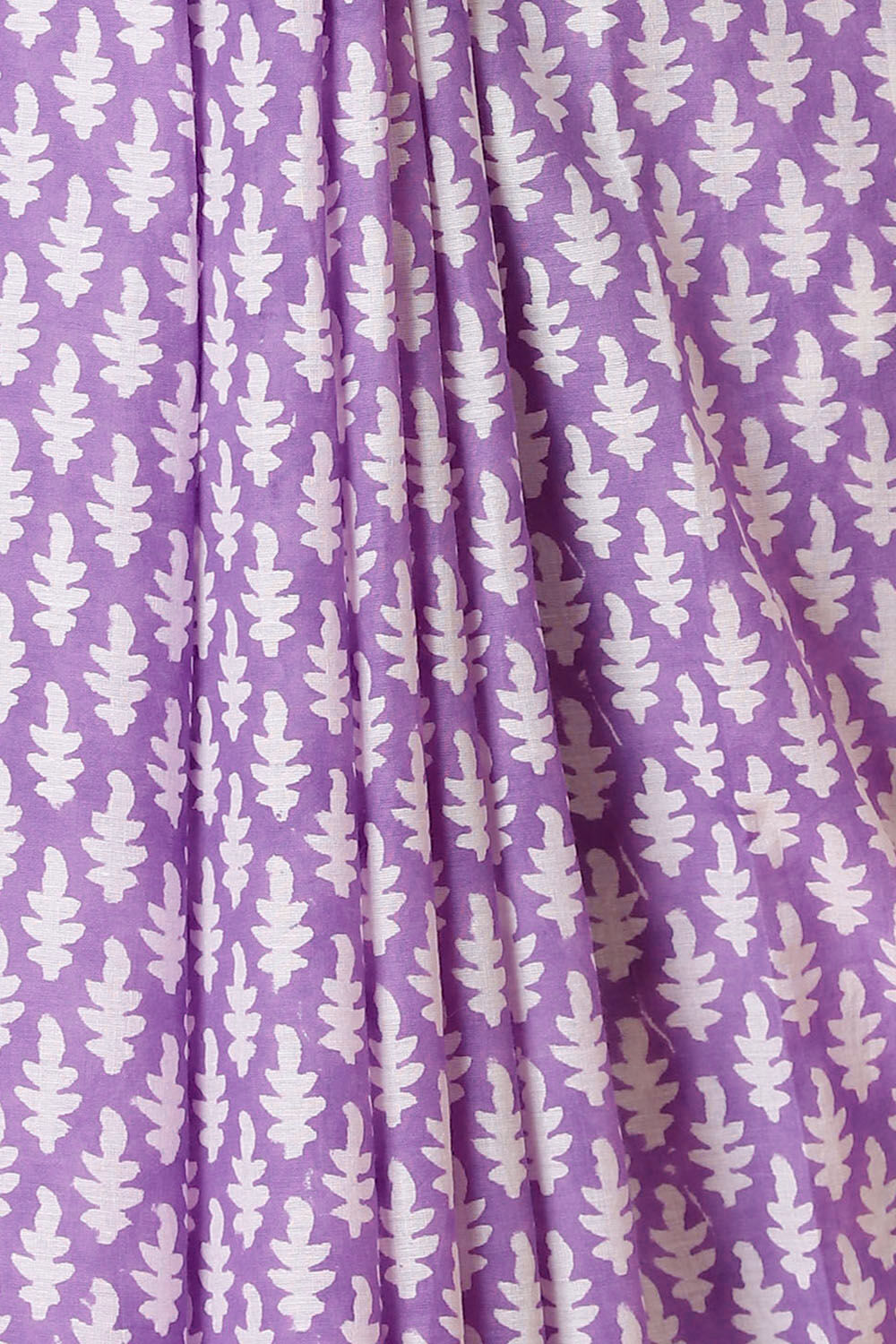 Purple Pure Cotton Sanganeri Printed Saree image number null