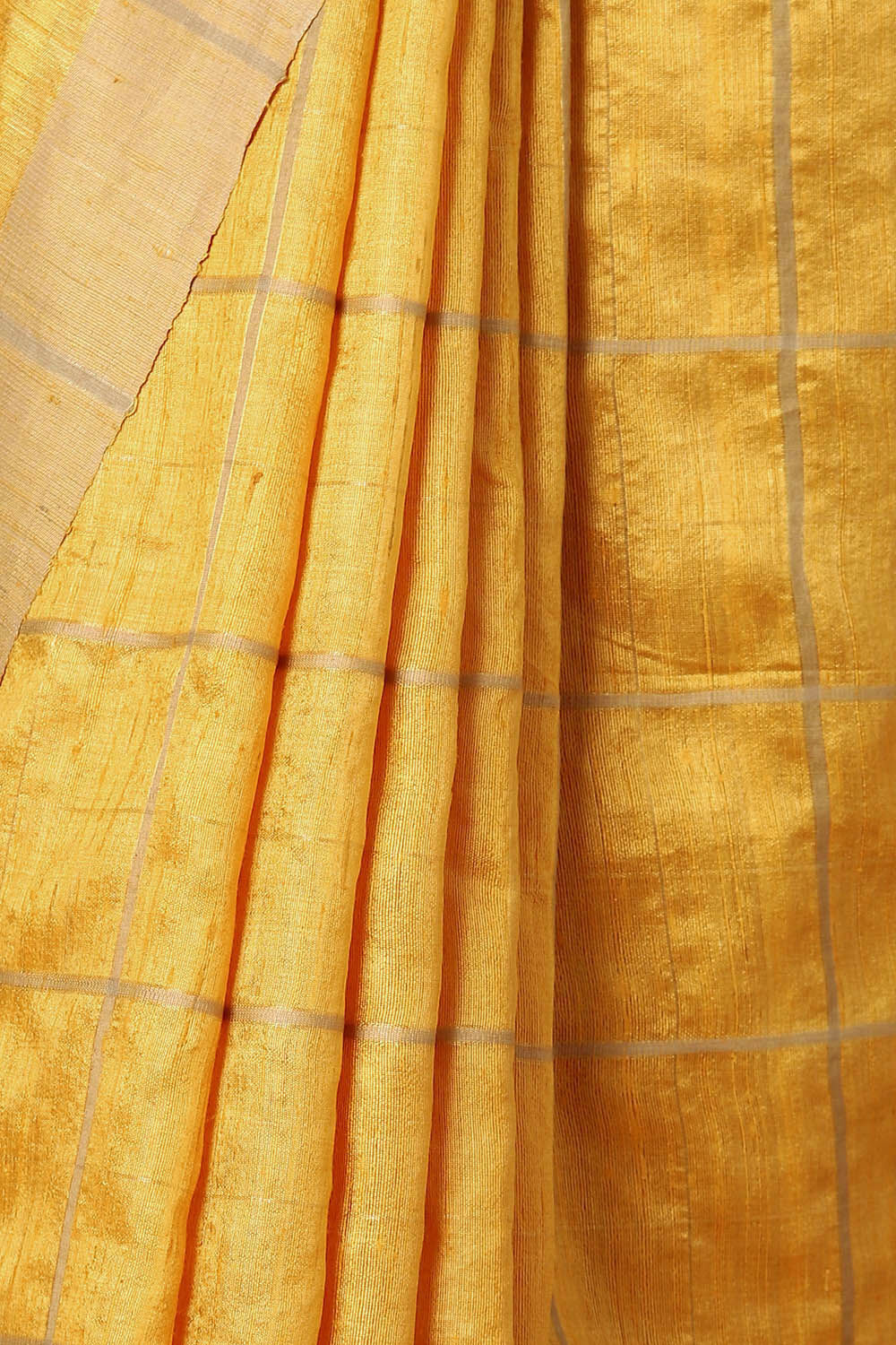 Yellow Pure Tussar Silk Bhagalpuri Saree image number null