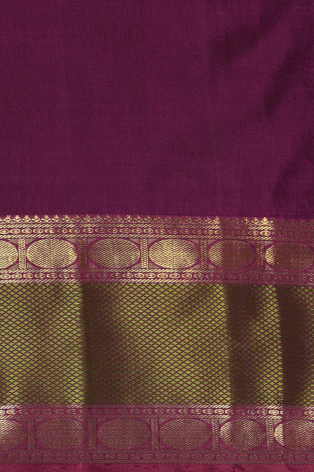 Dark Pink Pure Silk Kanjivaram Saree image number null