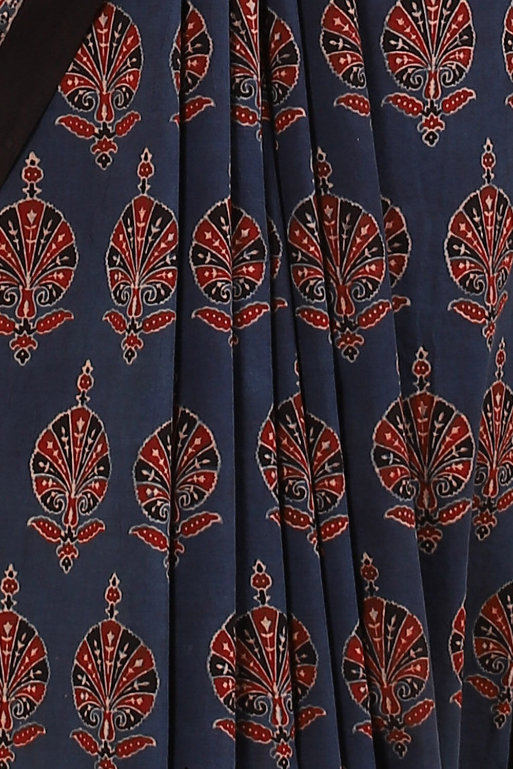 Blue Pure Cotton Ajrakh Printed Saree image number null