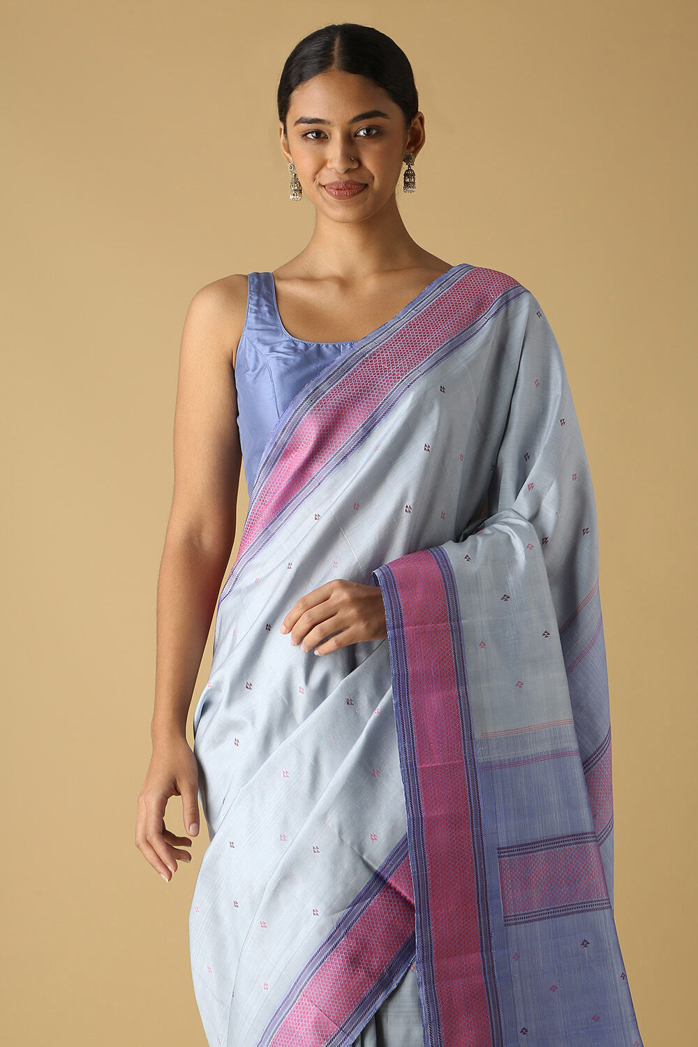 Grey Pure Silk Kanjivaram Saree image number null