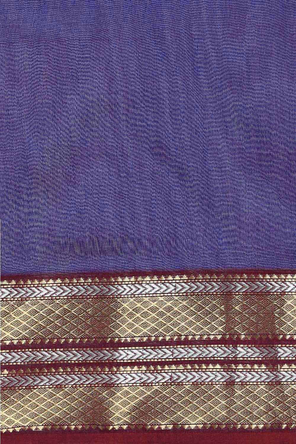 Dark Red Pure Silk Cotton Maheswari Saree image number null