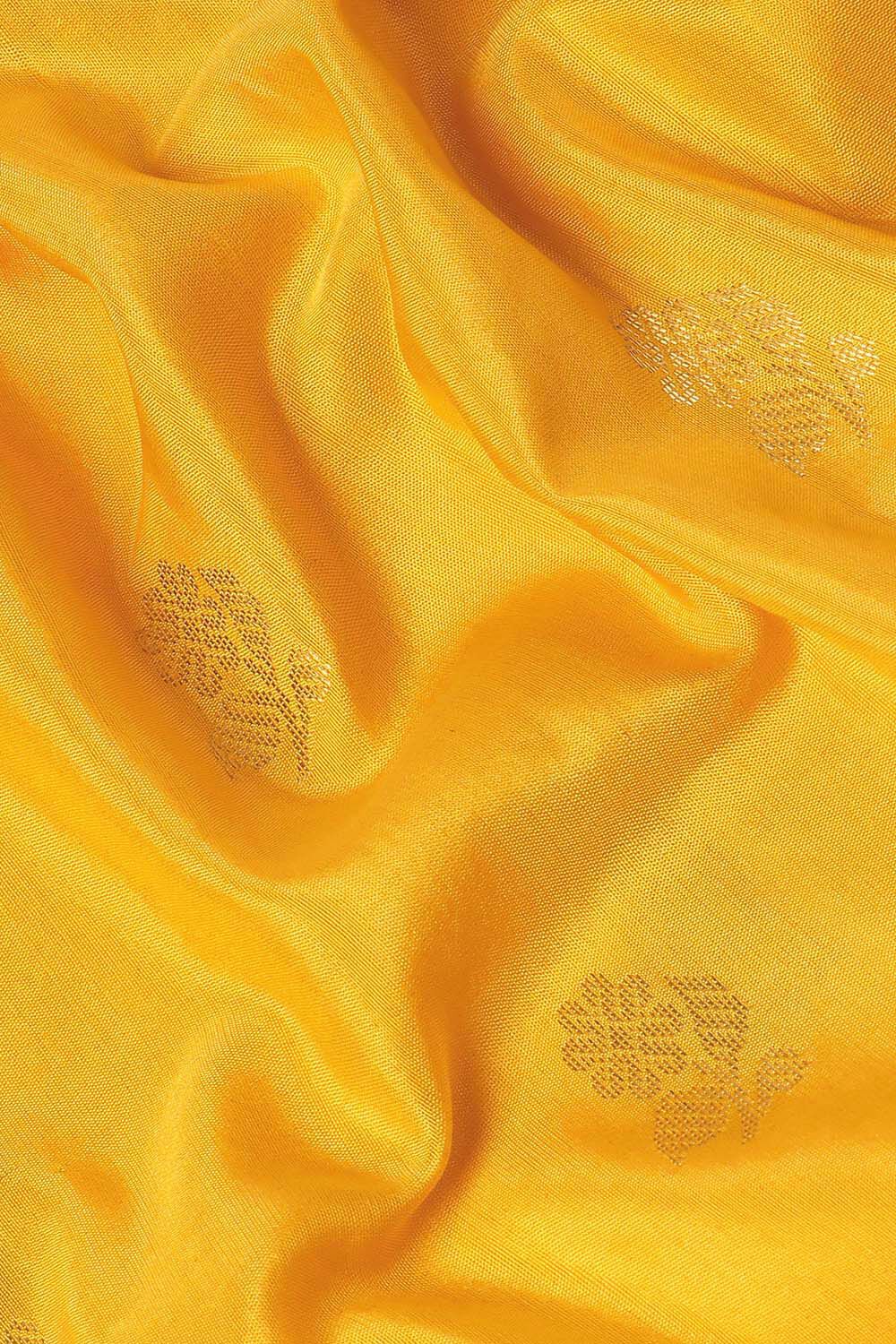 Yellow Pure Silk Chanderi Saree image number null